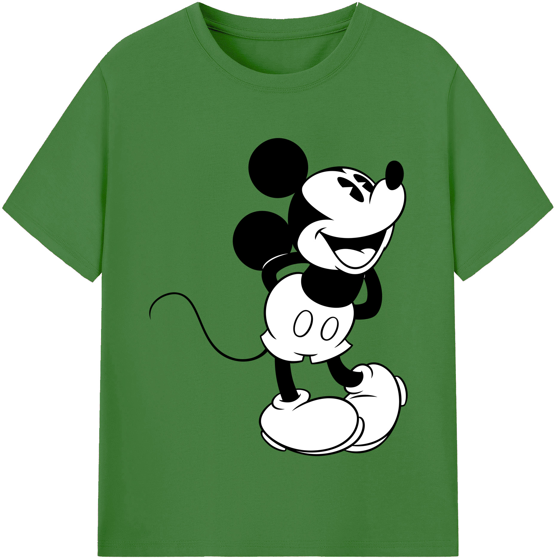 （画像用） ミッキーマウス Mickey Mouse レディースカジュアルプリントTシャツ（綿100％）